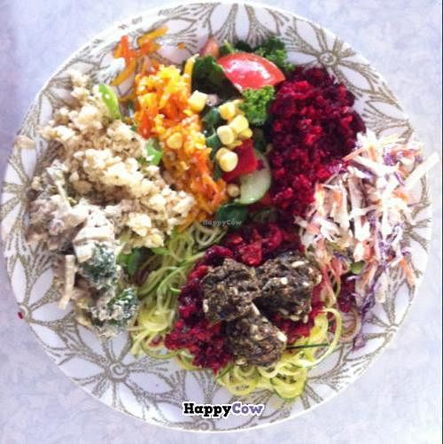 meatballs, spaghetti and salad at Raw on Enmore in Enmore