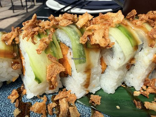 Vegan sushi - sweet potato filling. Huge portions  at Zumuku Sushi  in Manchester