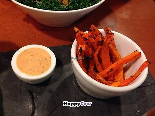 Carrot fries and aioli  at Dr. J's Vibrant Cafe in Los Angeles