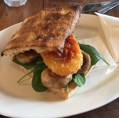 vegan breakie roll at Gnostic Mana Cafe in Woy Woy