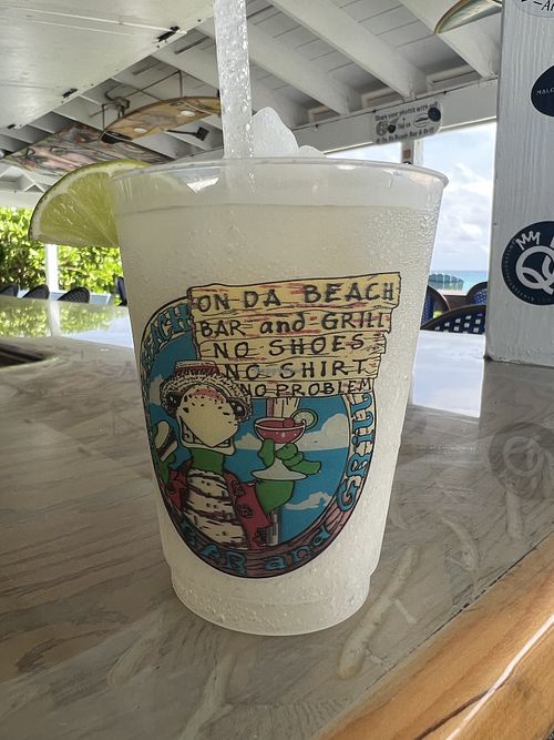 Lots of fun drinks  at On Da Beach Bar and Grill in Great Abaco