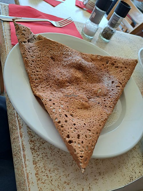 Galette with banana flambé at Crêperie Bretonne  in Saint-tropez