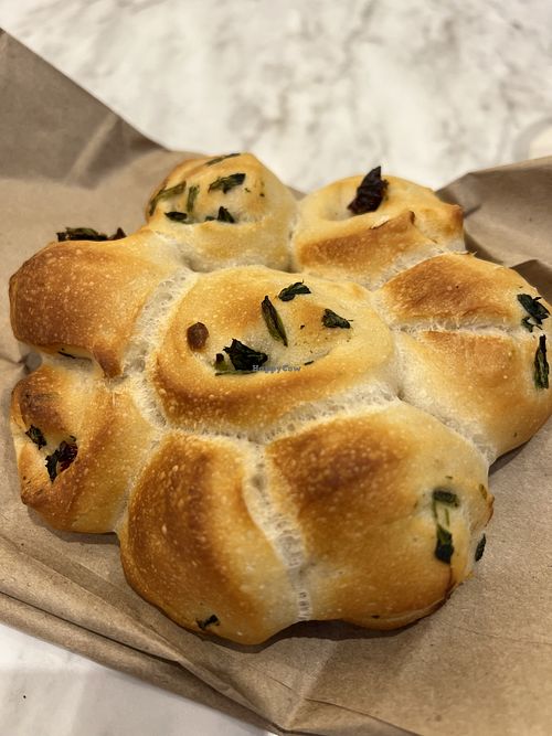 Spinach and sun dried tomato rosette  at Whiskful Thinking Bakery in Toronto