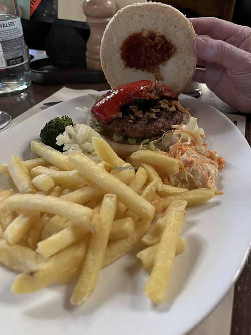 Incredible burger  at Zeughhauseskeller in Zurich