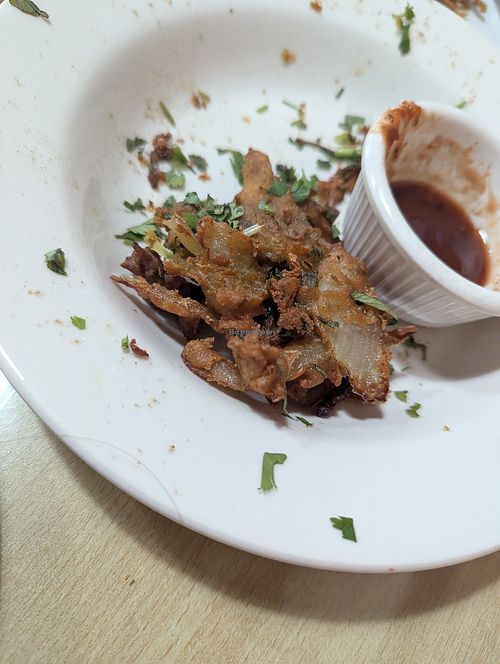 Half eaten veg pakora at Masala House in Concord