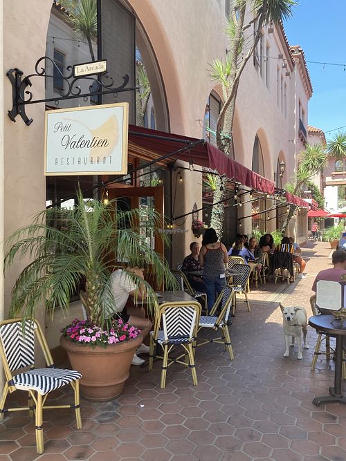 Outside dining   at Le Petit Valentien in Santa Barbara