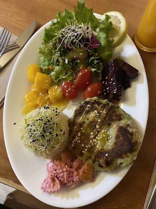 Vegan patty   at Mahalo in Tenerife