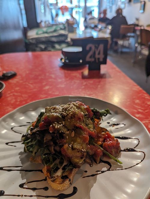 Vegan breakfast at Modaks Espresso in Dunedin