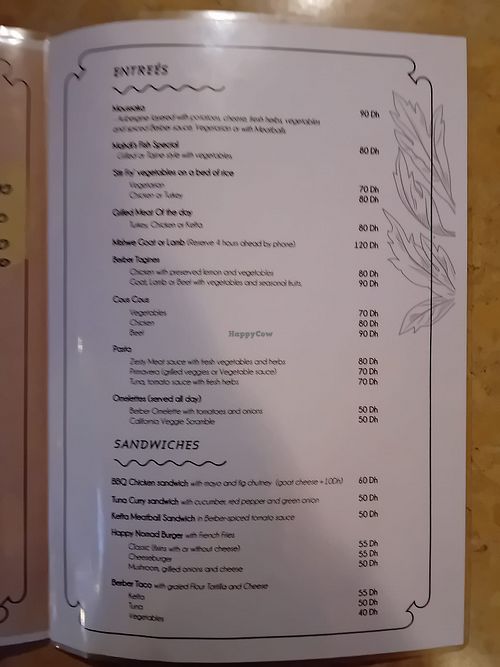 All vegetarian dishes can be made vegan at Happy Nomad in Tinghir