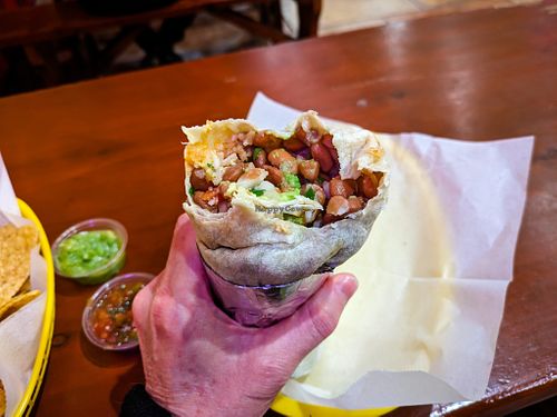 Vegan burrito at Taqueria Cancun at Taqueria Cancun - Prita Hotel in San Francisco