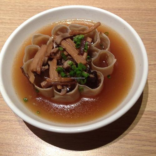 vegan buckwheat noodle soup at Xibei You Mian Cun in Shanghai