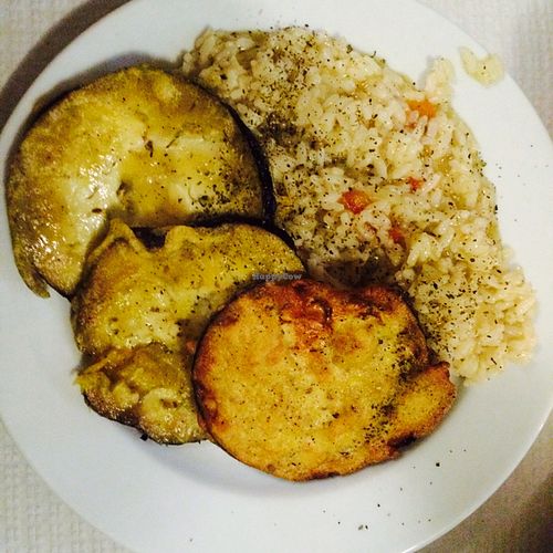 risotto with egg plant at Shanti Cafe in Coimbra