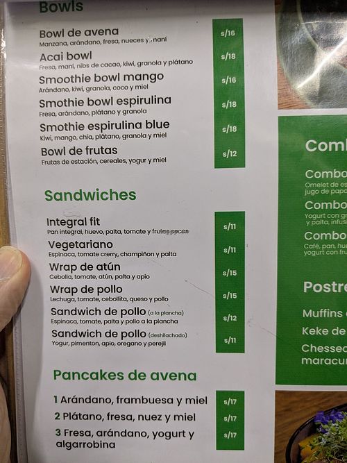 Menu June 2025 at Planta Lovers in Ayacucho