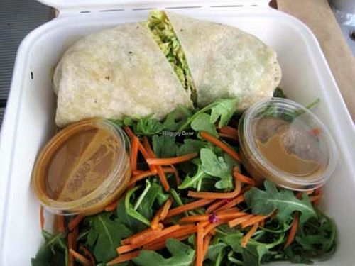 Thai Peanut Salad Wrap... not for me at Root in Allston