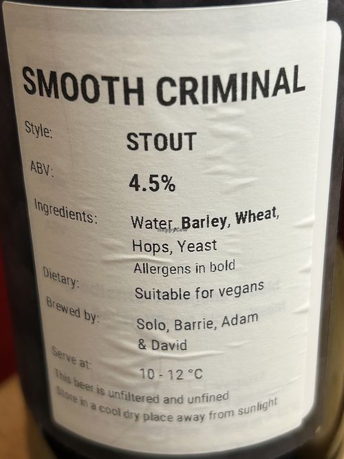 VG labelled   at Wetherby Brew Co in Wetherby