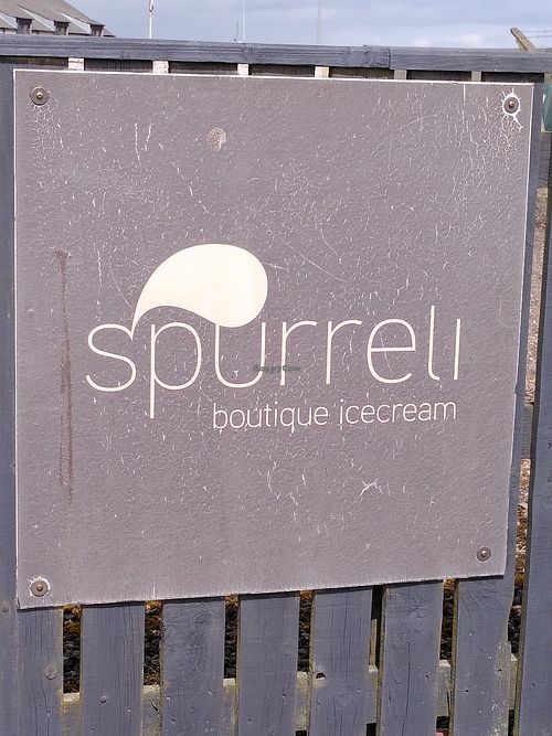 Sign (May 2025) at Spurreli in Amble