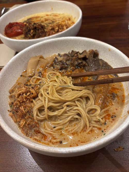 Mushroom ramen   at UMAMI Plantbased in Barcelona