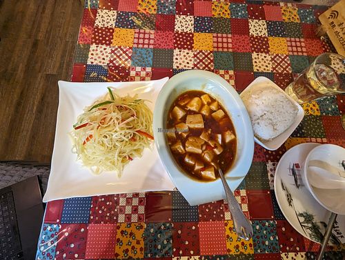 Spicy tofu and potatoes at Su Ren - Veg Inn in Shanghai