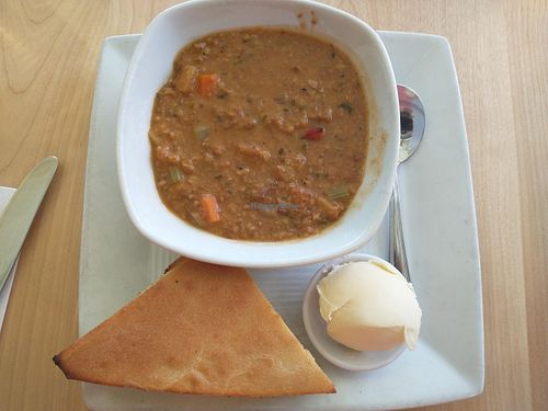 Daily Soup	w/ Cornbread and Vegan Butter at Great Sage in Clarksville