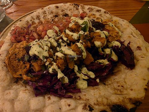 Beetroot and sweet potato flatbread at Ormo Lounge in Llandudno