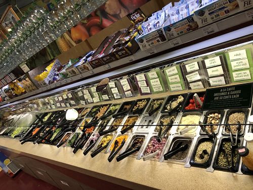 Cold salad bar  at Roots Market in Clarksville