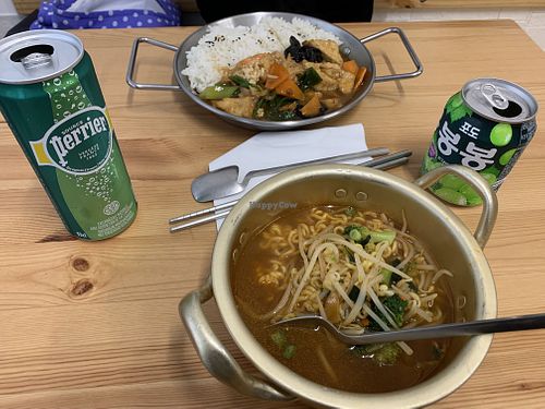 Veggie ramen and fried tofu with rice    at OMO OMO in Lille