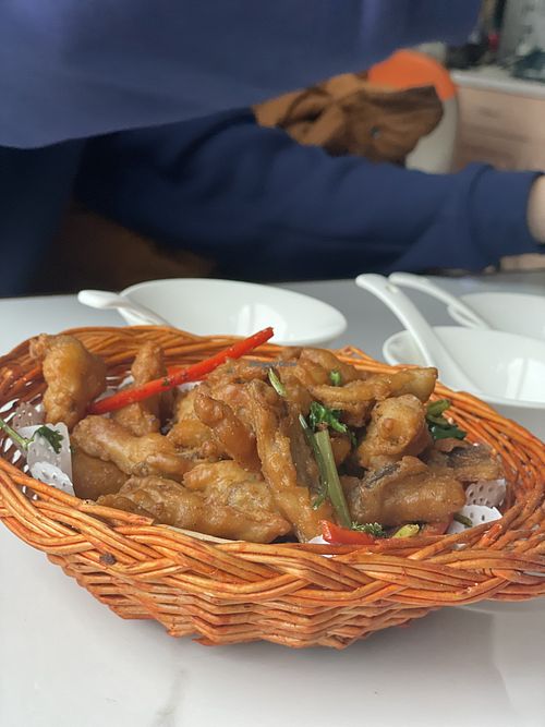 Fried mushrooms   at Huì Yuán Sù Shí Fāng 慧缘素食坊 Lotus Vegan in Shanghai
