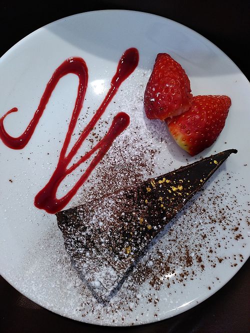 Chocolate Trillionaire's torte (February 2026) at Newmans Garden Centre in Ceredigion