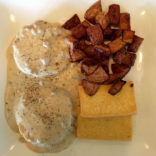 Vegan biscuits and gravy. Unreal.  at Tree House in St Louis