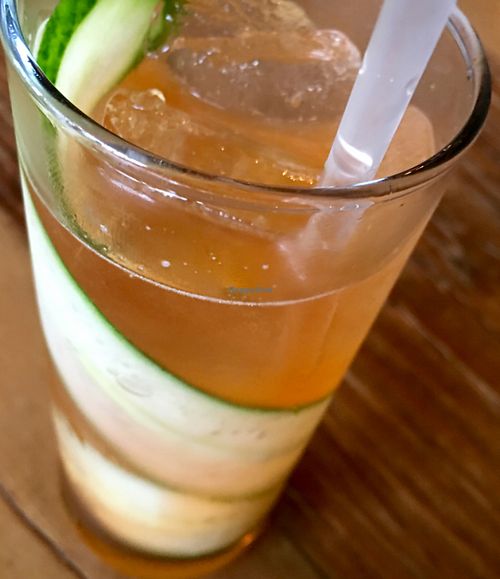 cucumber champagne drink at Tree House in St Louis