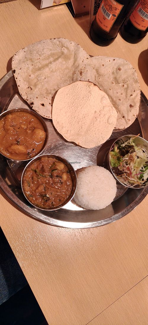 Vegan set at Indian Restaurant Asiyana in Osaka