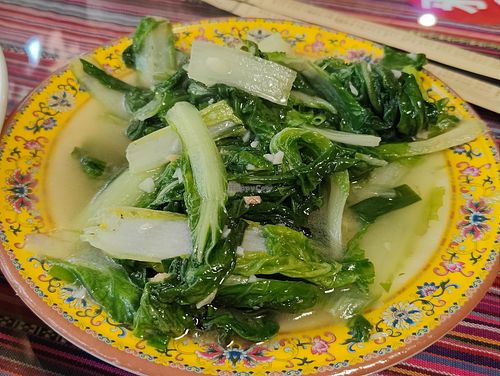 stir-fried green vegetables at Tibetan Accord Restaurant - 藏雅阁 in Songpan