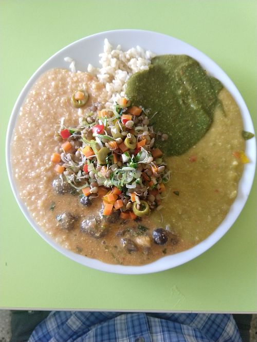 Main plate with five items at El Gran Mana in Tacna