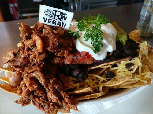 nachos with pulled vegan pork at The Reverence Hotel in Footscray