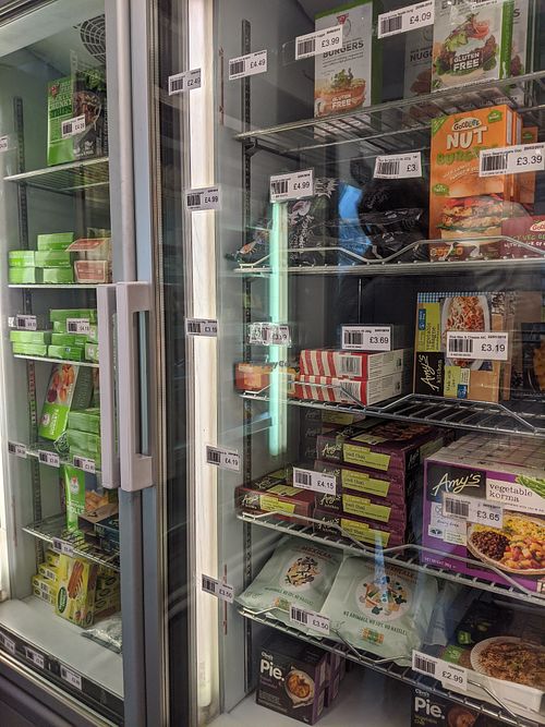 Frozen section at Rice Up Wholefoods in Southampton