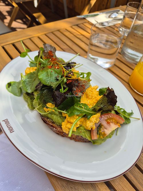 Avo bread with vegan scrambed egg at Nomad Berlin in Berlin