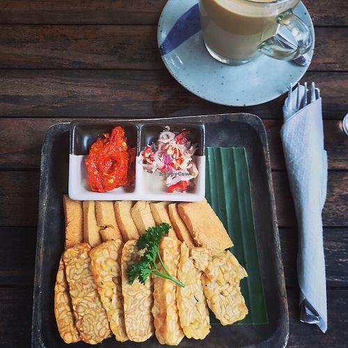 tempeh & tofu crisps at The Garden Kafe at The Yoga Barn in Ubud