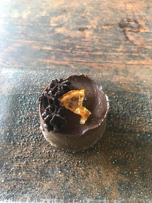 Raw Vegan Chocolate Orange Tart - delicious  at The Garden Kafe at The Yoga Barn in Ubud