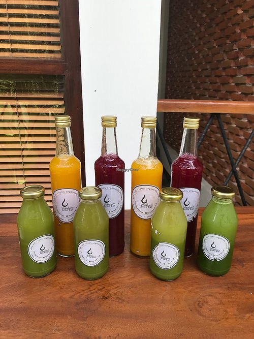 Fresh Juices from their Juice Bar at The Garden Kafe at The Yoga Barn in Ubud