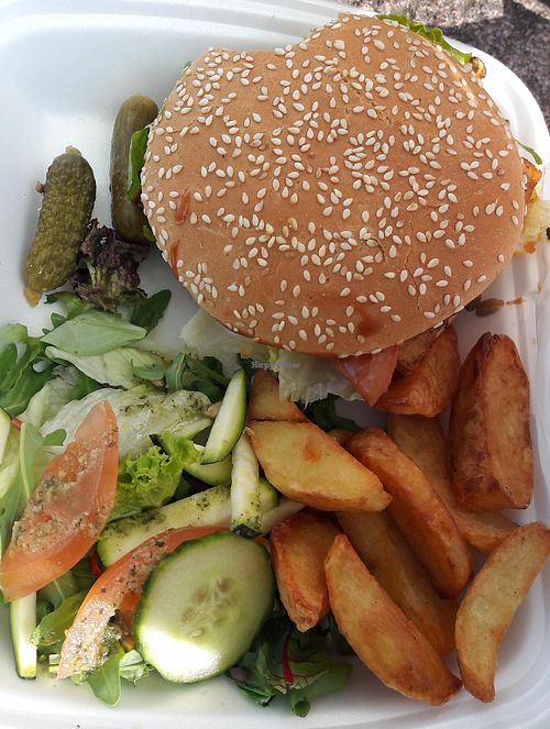 vegan burger tofu at Vieta in Vilnius