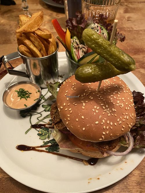 Soya burger at Vieta in Vilnius