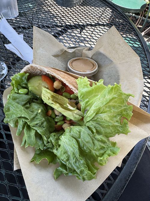 Vegetarian pita with avocado and fig balsamic dressing   at Eat-A-Pita - Cafe 2 in Southwest Harbor