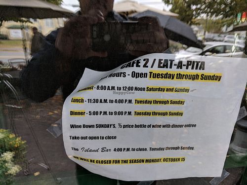Not open Mondays at Eat-A-Pita - Cafe 2 in Southwest Harbor