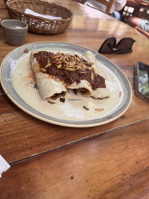 VEGAN PAPADZULES  at Amate 38 in Playa Del Carmen