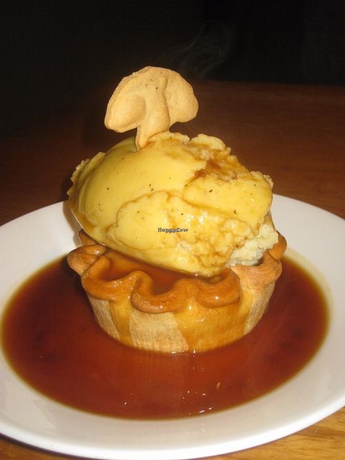 Vegan leek and wild mushroom pie at Pie and Ale in Manchester