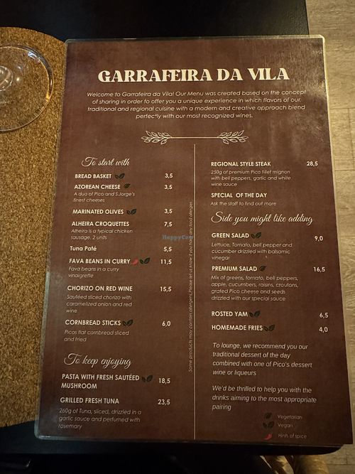 Menu 08/26  at Garrafeira da Vila in Pico