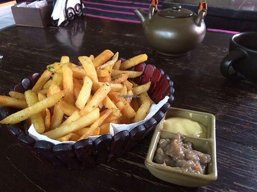 fries with banana ketchup  at Places Restaurant and Bar in Kathmandu