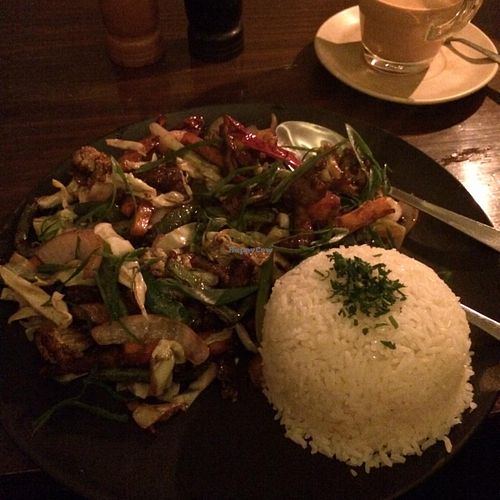 Vegan Chinese Veggie Dish  at Places Restaurant and Bar in Kathmandu