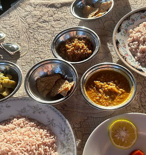Vegan rice and curry   at Coco Bay  in Dikwella