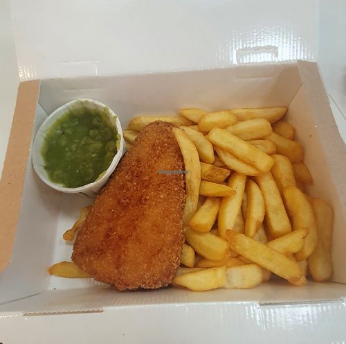 Plant based fish n chips at Roadchef Chester M56 in Chester